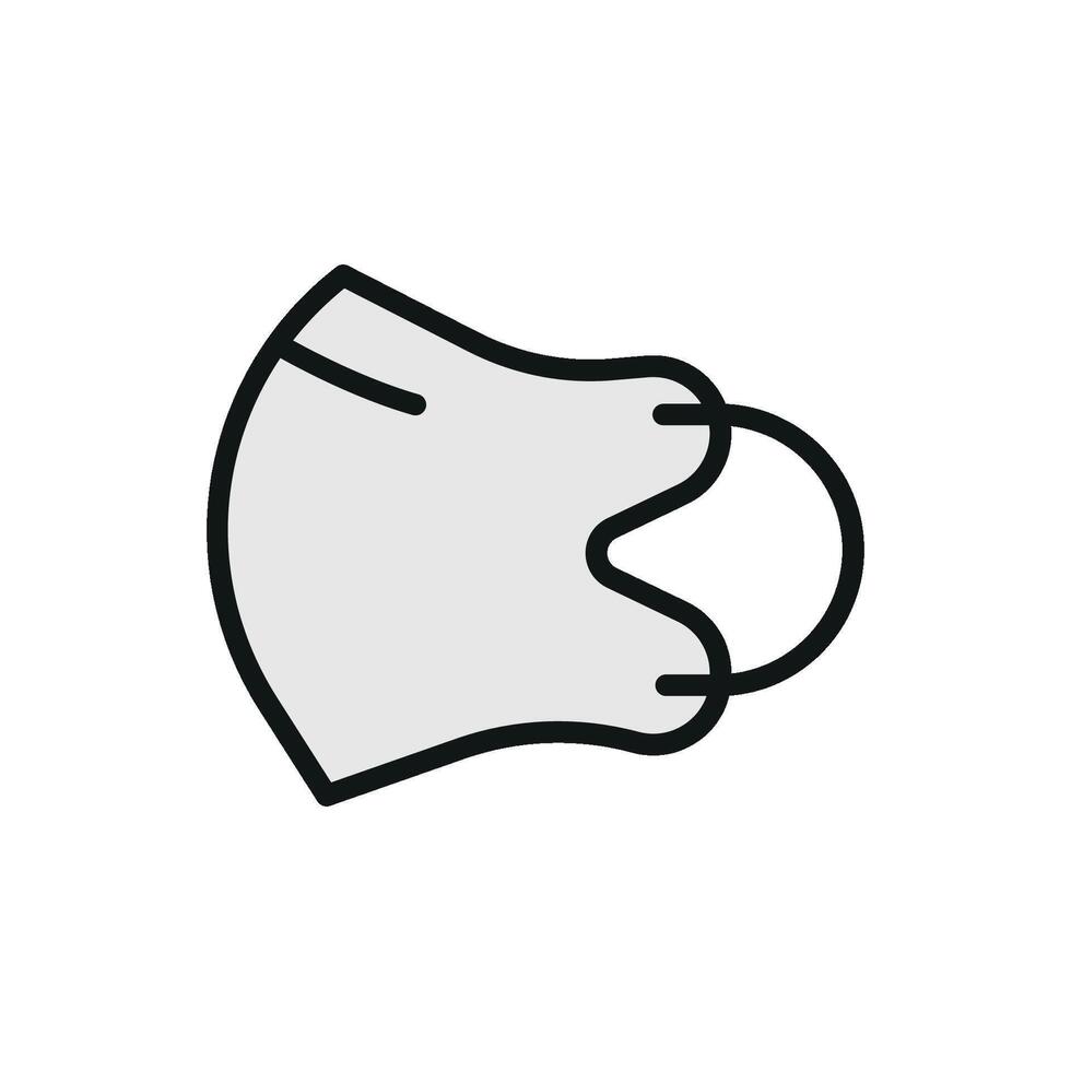 Icon featuring a face mask with a soft, rounded design, representing protective gear in a friendly and approachable style vector