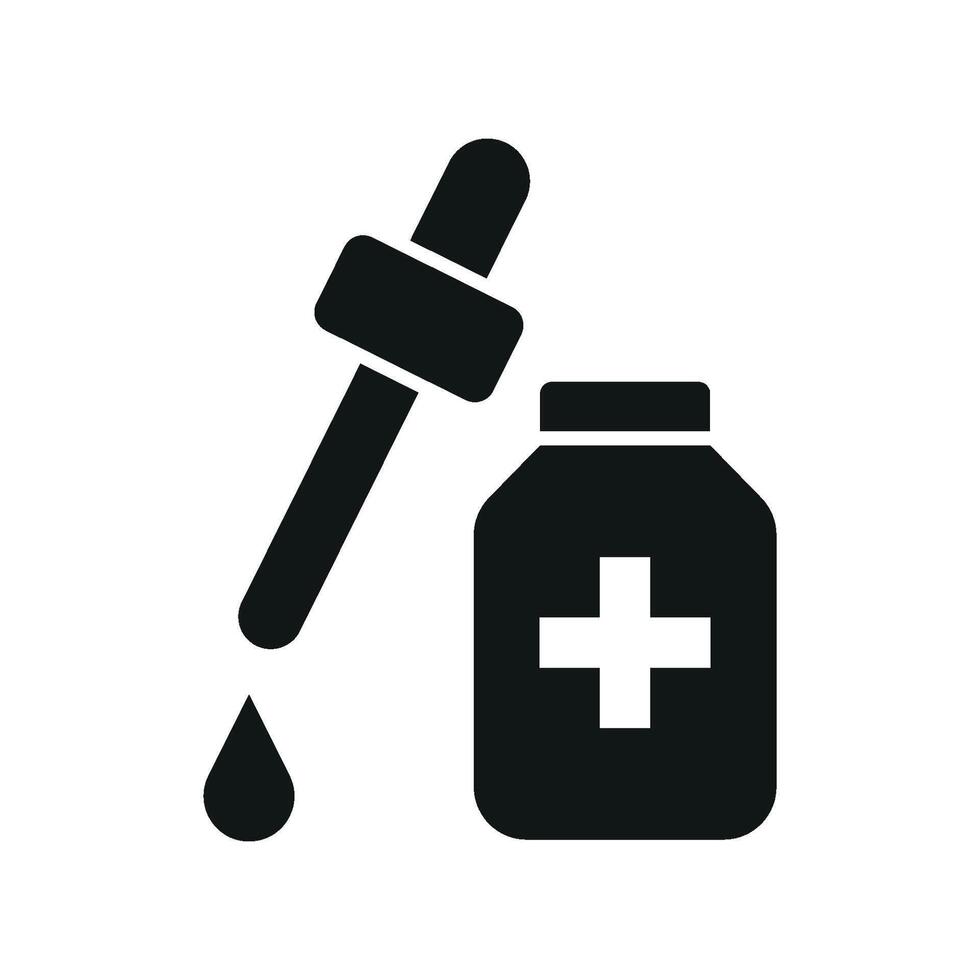 Dropping bottle icon with a high-tech design, incorporating sleek lines and sharp edges for a more futuristic look vector