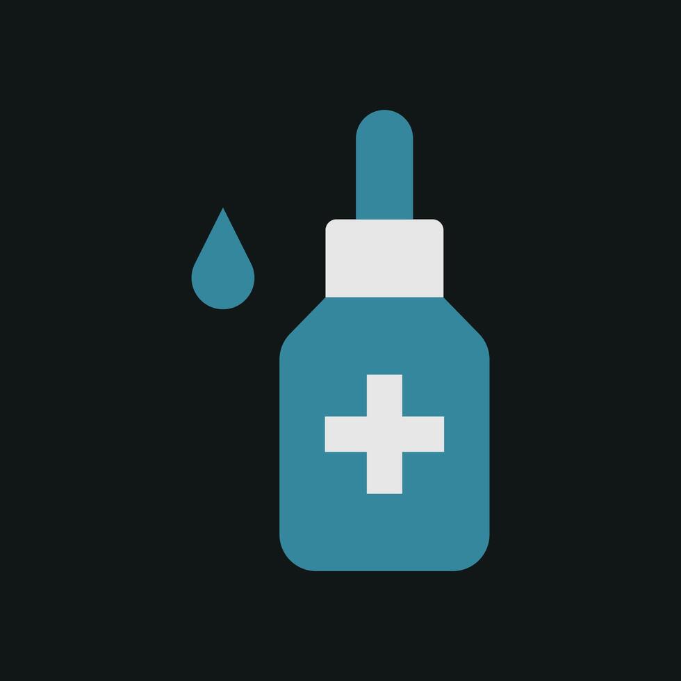 Dropping bottle icon showing fluid in motion, creating a dramatic visual of liquid escaping the bottle vector