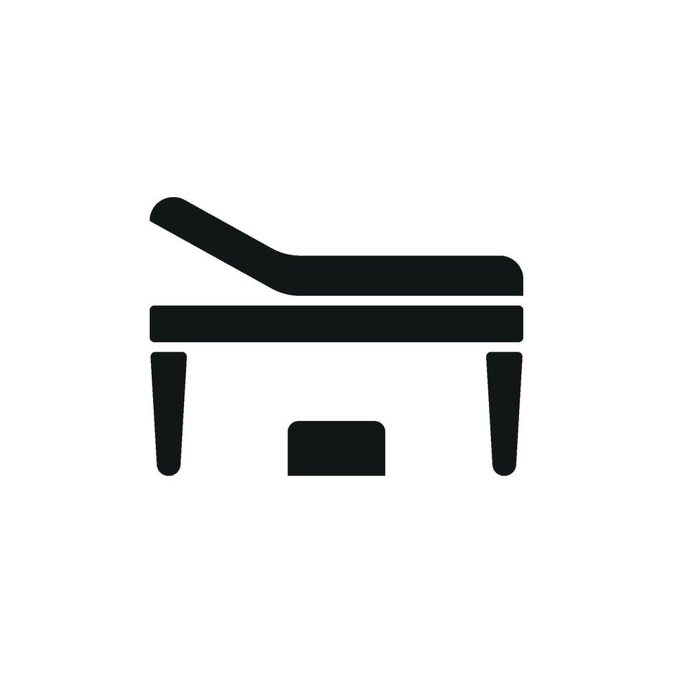 Modernized examining table icon showcasing a minimalist approach for modern healthcare solutions vector