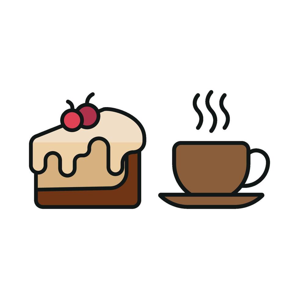 Coffee glass drink and cheesecake food icon a charming and versatile design for food blogs, mobile apps, and advertisements vector