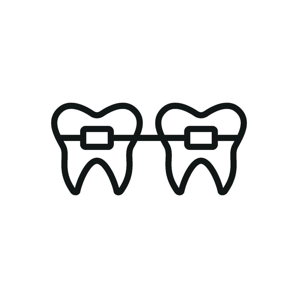 A playful tooth icon with colorful braces to represent dental care for children in a fun and engaging way vector