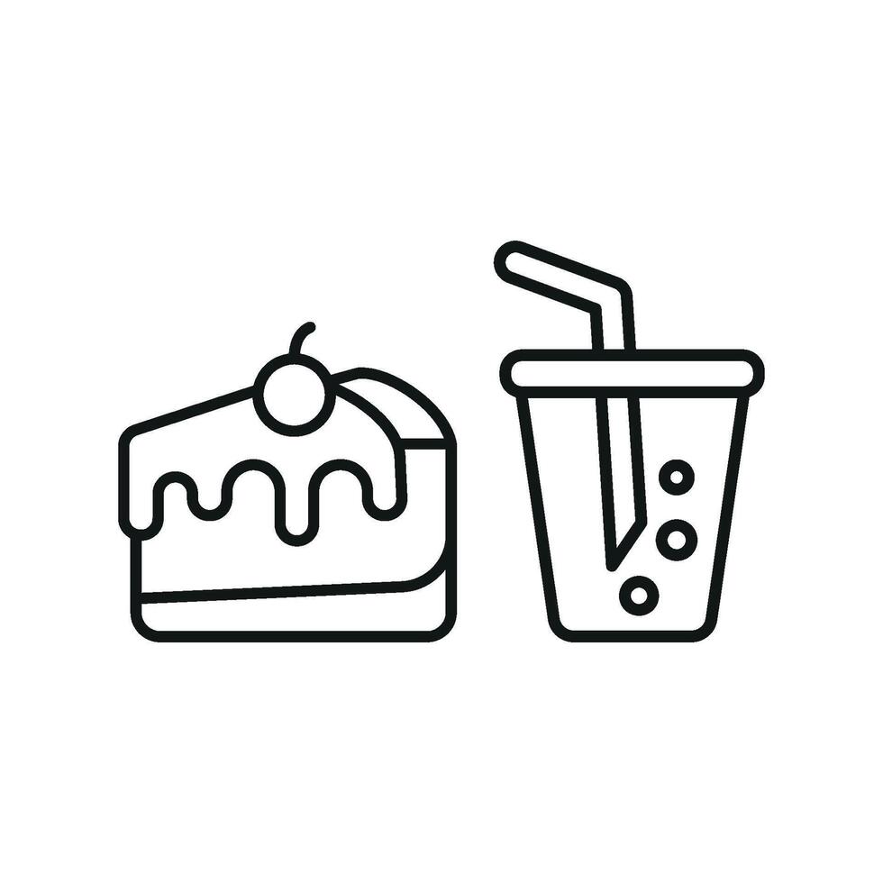 Soda drink and cheesecake food icon a fun and vibrant illustration perfect for cafes, dessert shops, and digital menus. vector