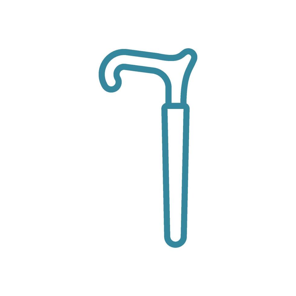 A minimalist cane icon with a gentle curve, designed for accessibility and ease in healthcare apps or websites vector