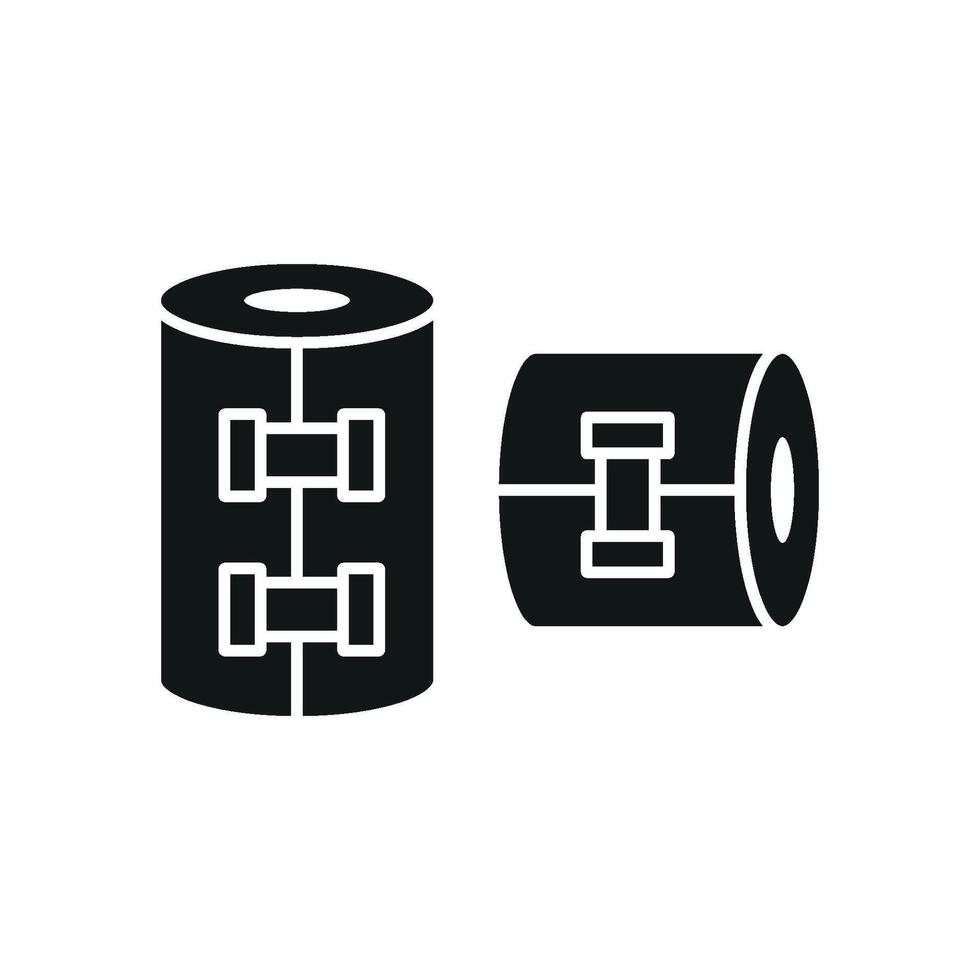 Compression bandage icon featuring a rolled-up design, symbolizing wound care and injury protection vector