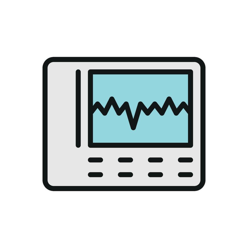 ECG machine icon a sleek, professional illustrating an electrocardiograph machine, perfect for use in medical and diagnostic industries. vector