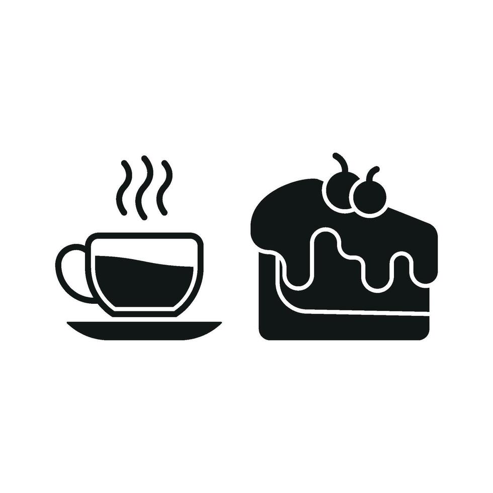 Tea mug drink and cheesecake food icon representing the perfect balance of sweetness and warmth, great for bakery promotions vector