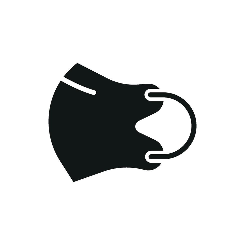 Modern face mask icon showcasing a minimalist look, suitable for safety and hygiene applications vector