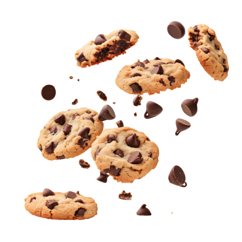 Isolated shot of a chocolate chip cookie png