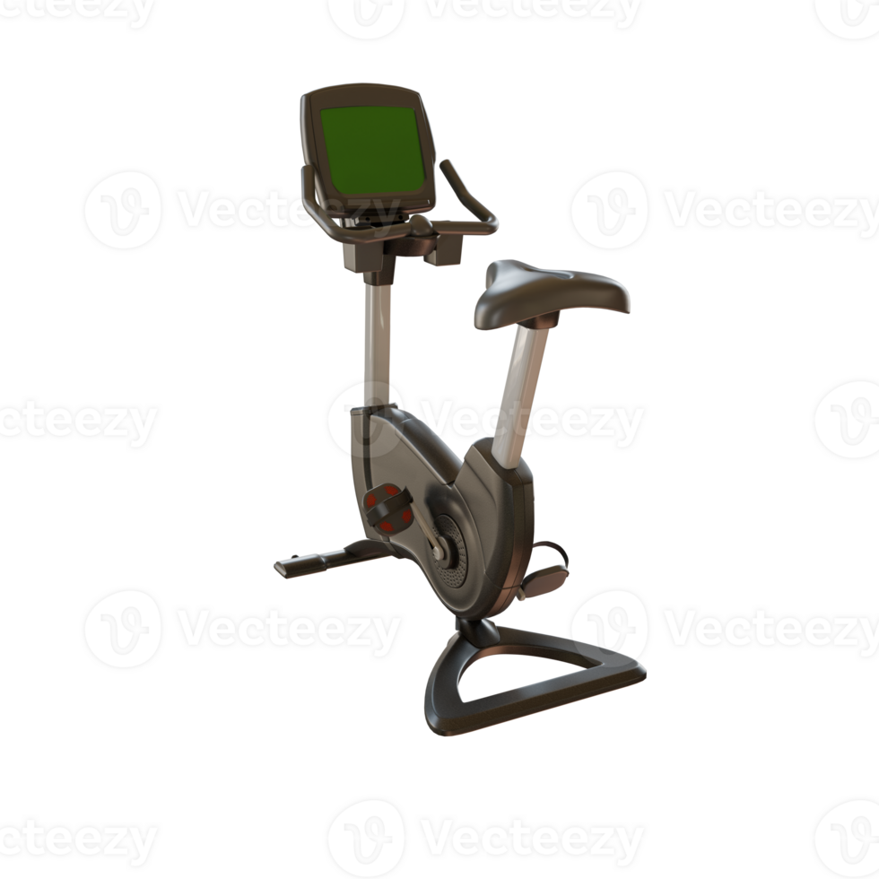 Row of 3D Exercise Bikes in a Modern Gym png