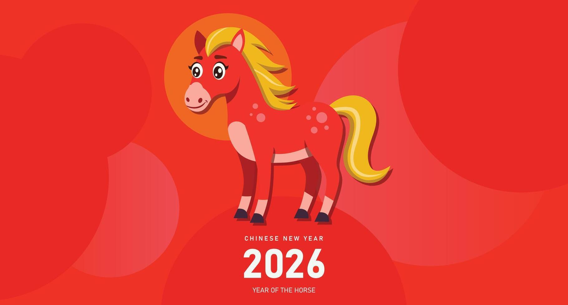 2026 Happy horse Chinese new year 2026 background . Year of the horse design wallpaper with Chinese pattern, Modern luxury oriental illustration for cover, banner, website, envelope. vector
