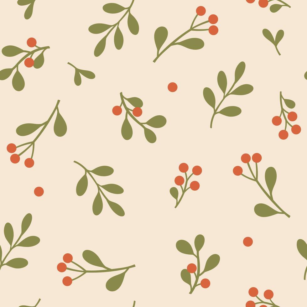 Simple seamless pattern with round red berries. graphics. vector
