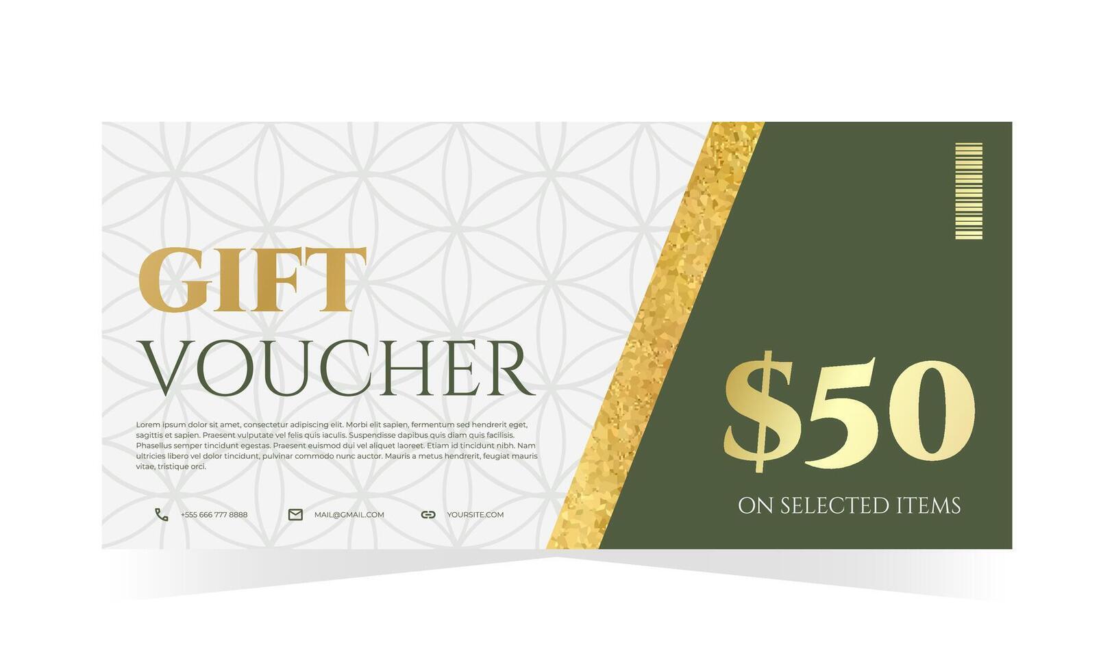 Gift voucher template in elegant ornament design. Sale, promotion, certificate. illustration for spa, wellness, hotel resort vector
