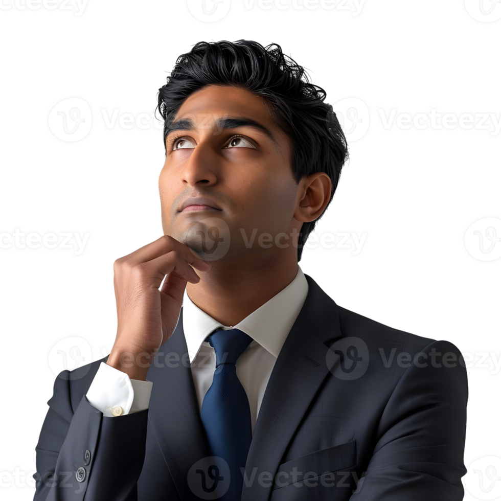 A man in a suit and tie looking up png