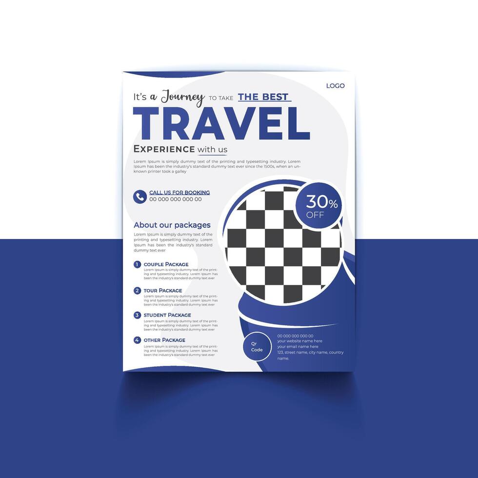 Creative travel and tourism flyer template vector