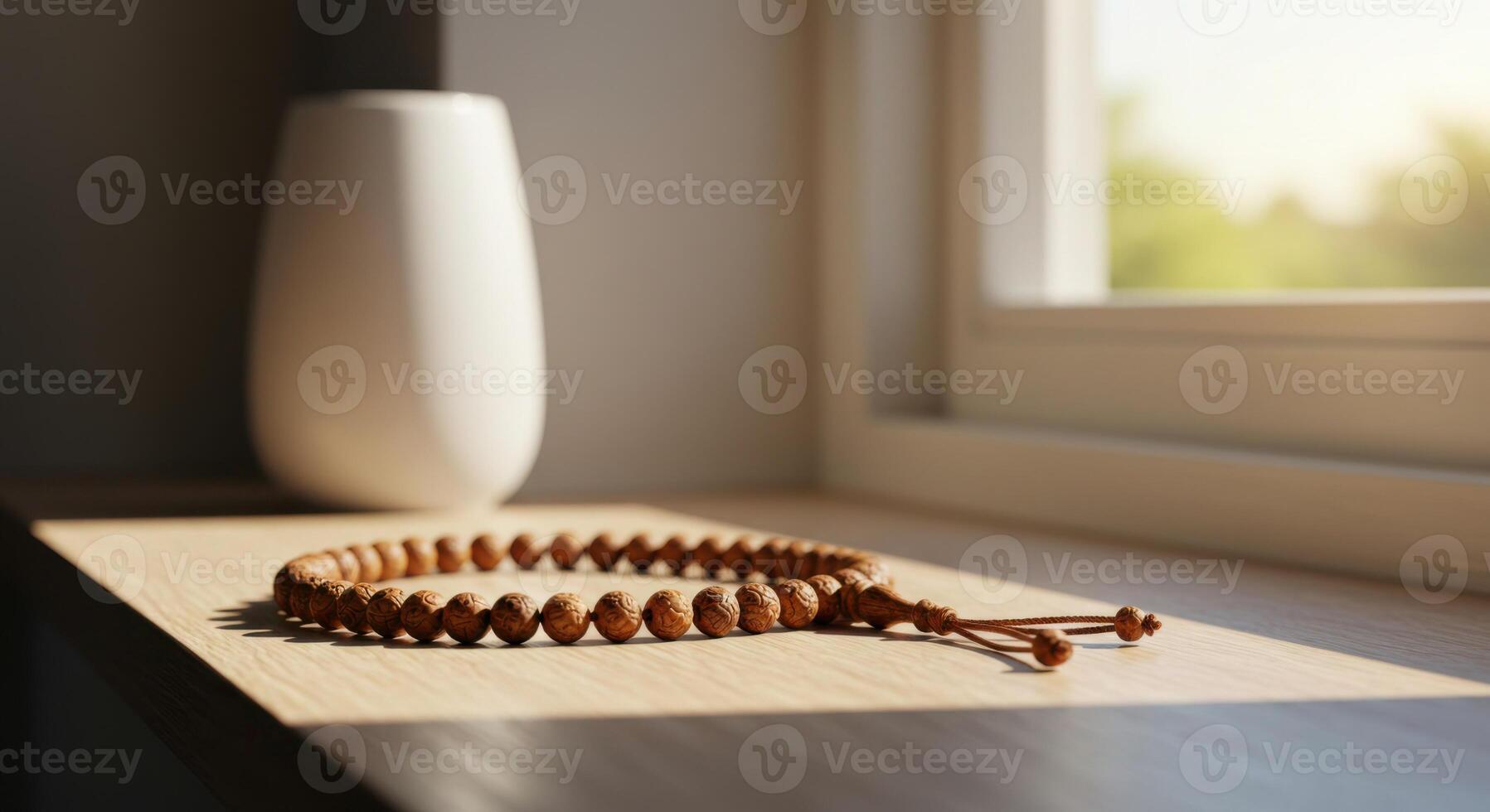 Wooden Prayer Beads Spiritual Serenity Window Sunlight Calm zen hope yoga peace brown faith quiet photo