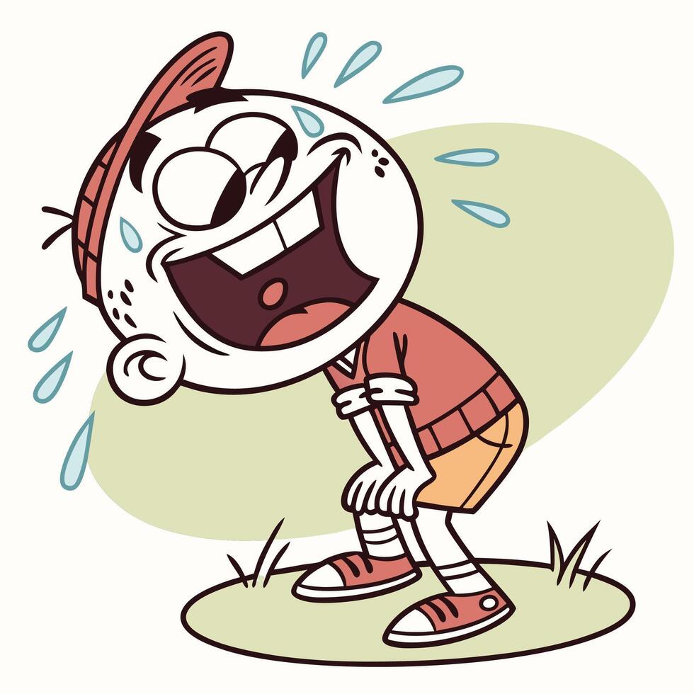 a cartoon boy with a smile on a white background vector
