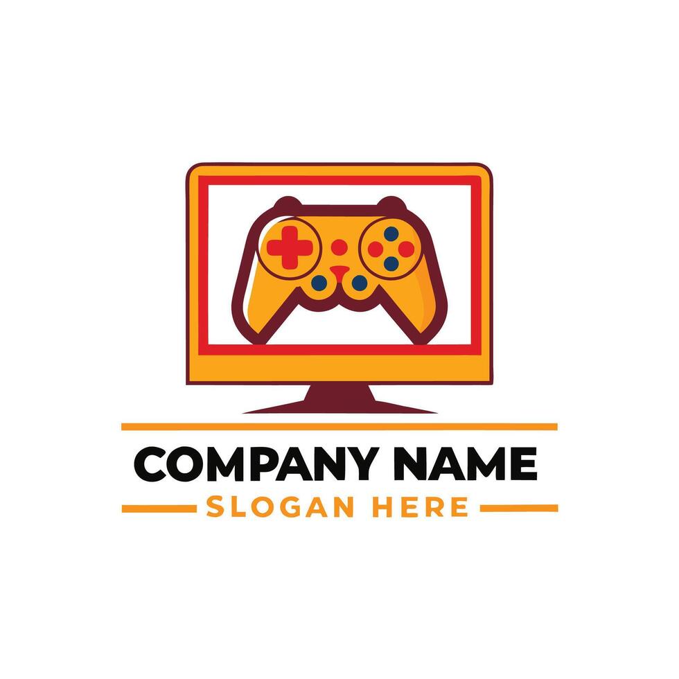 game controller logo design on a white background, vector