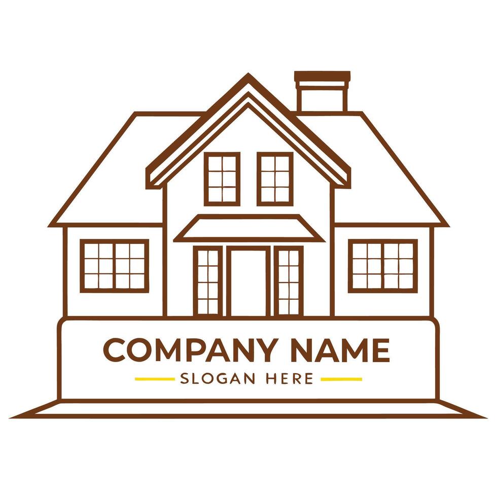 a house logo with a brown background on a white background vector