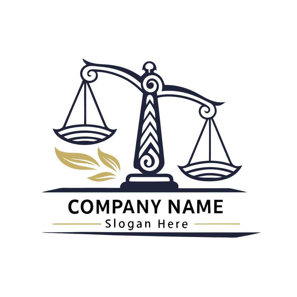the scales of justice logo design on a white background vector