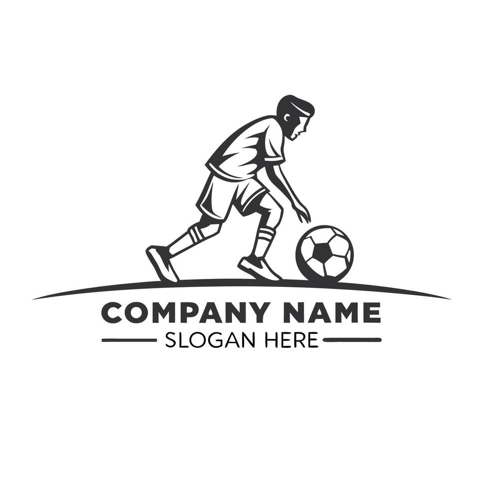 soccer player logo template, illustration on a white background vector