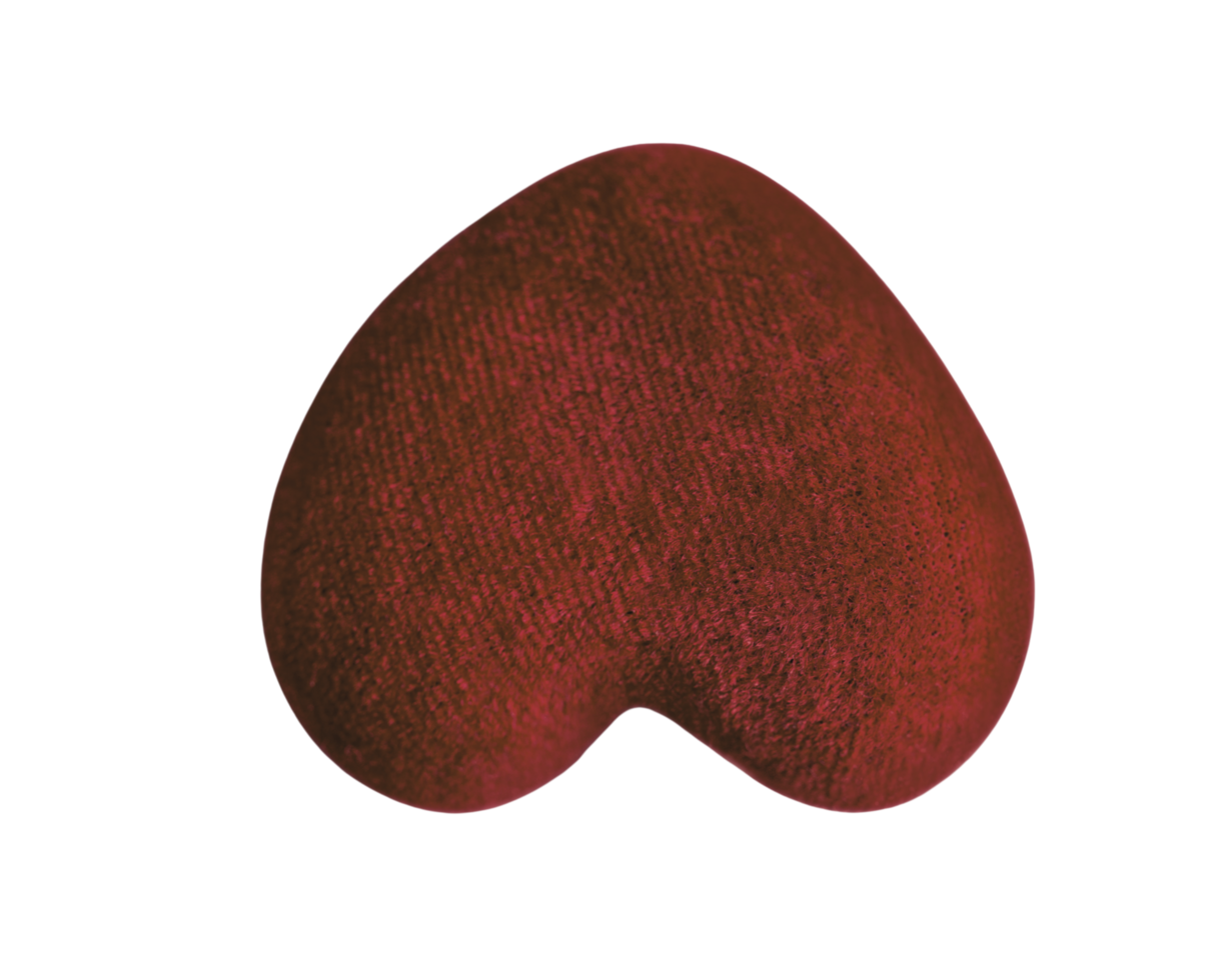 a red heart shaped pillow isolated on transparent background png