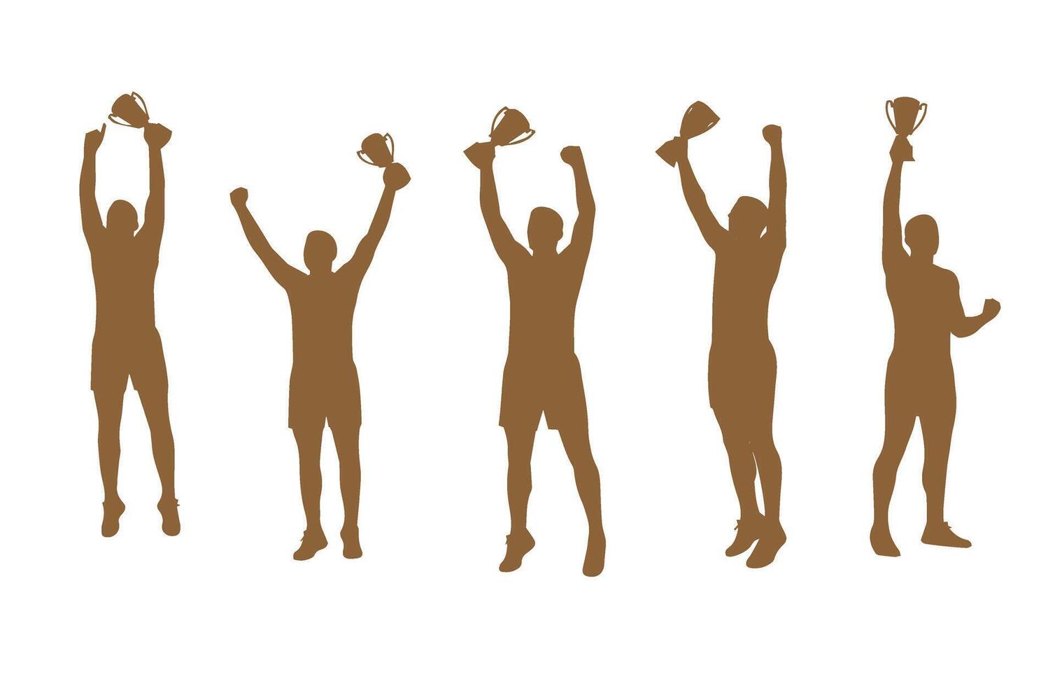 Athlete in Triumph Holding Cup Silhouette vector