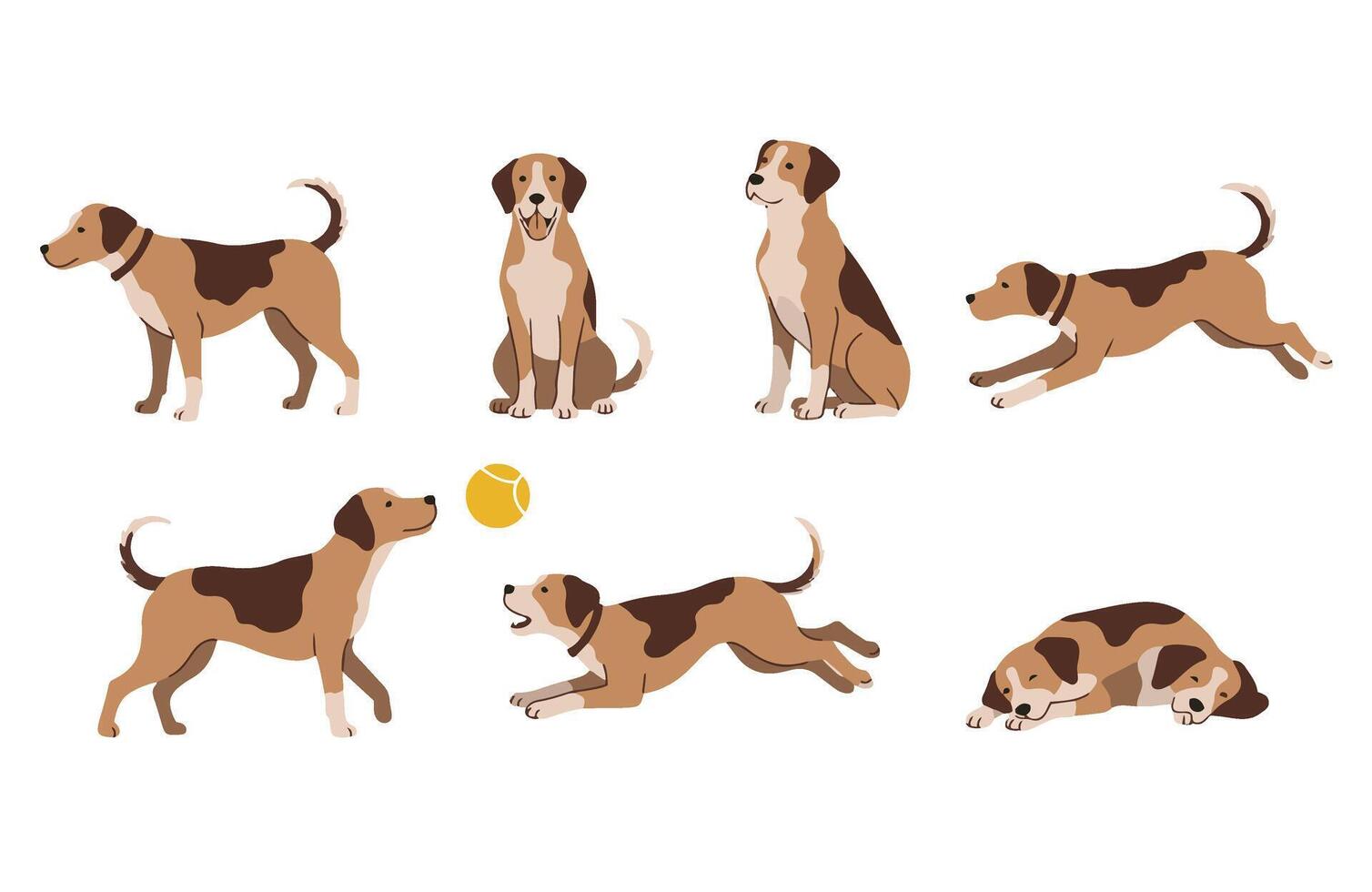 Playful Labrador Retriever Running Through Golden Leaves in Fall Park vector
