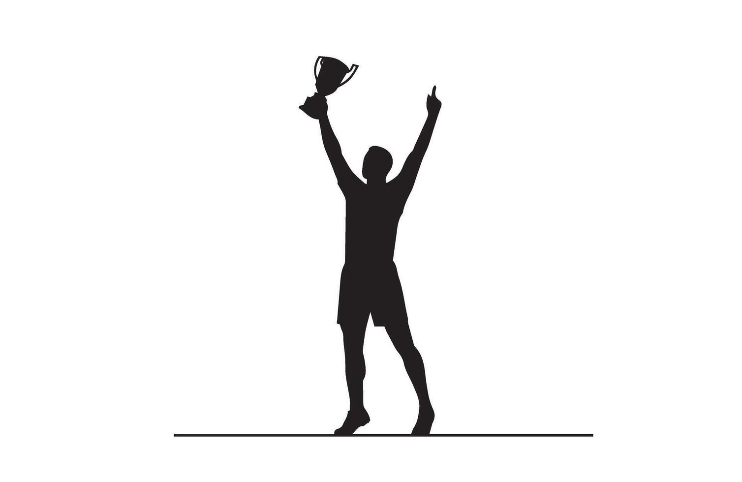 Champion Holding Cup Silhouette vector