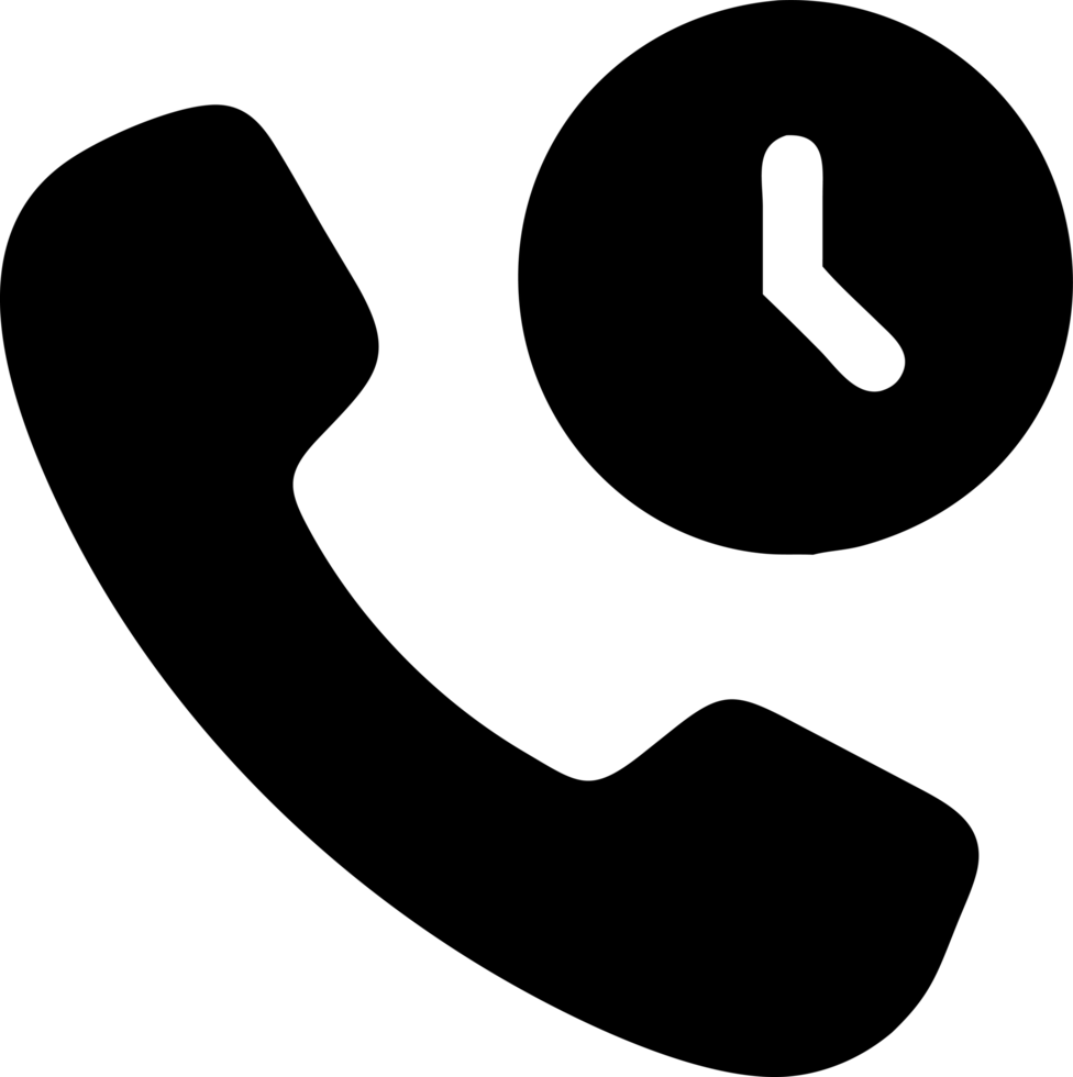 phone icon with clock, call icon png