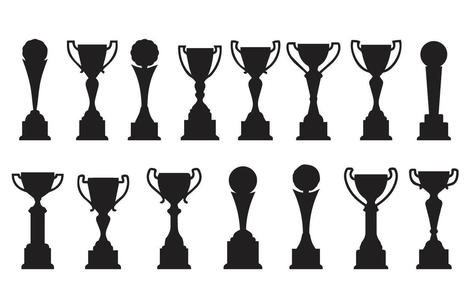 Achievement Award Trophy Icon Collection Cup vector