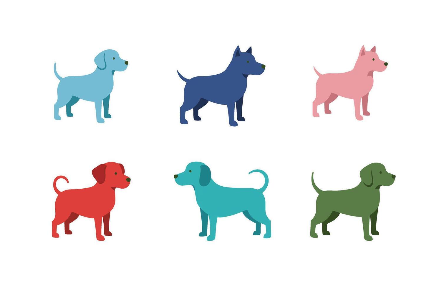 Happy and energetic brown dog running and sitting in fun and lively ways vector