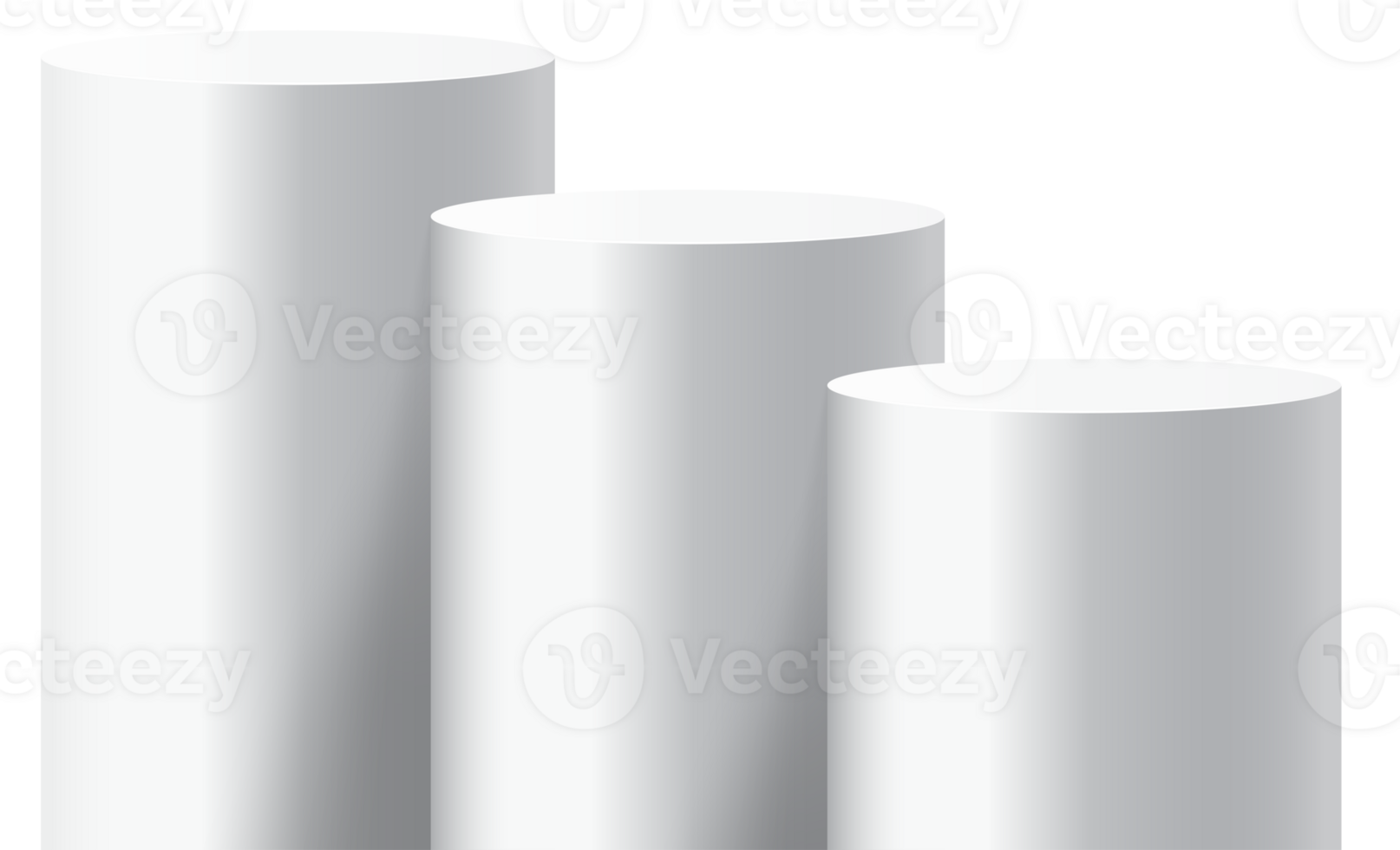 Three Cylindrical podium, Studio display showroom product. png
