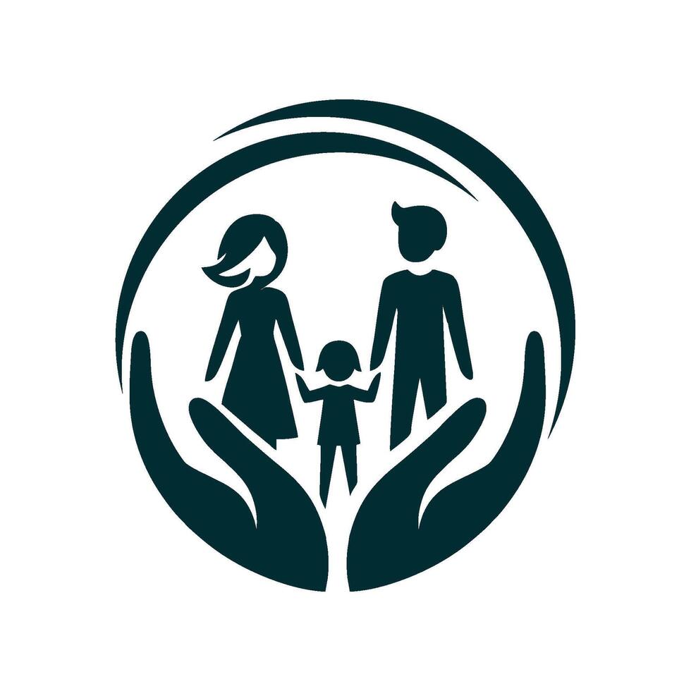 Silhouette of a family illustration of father and mother with one child vector