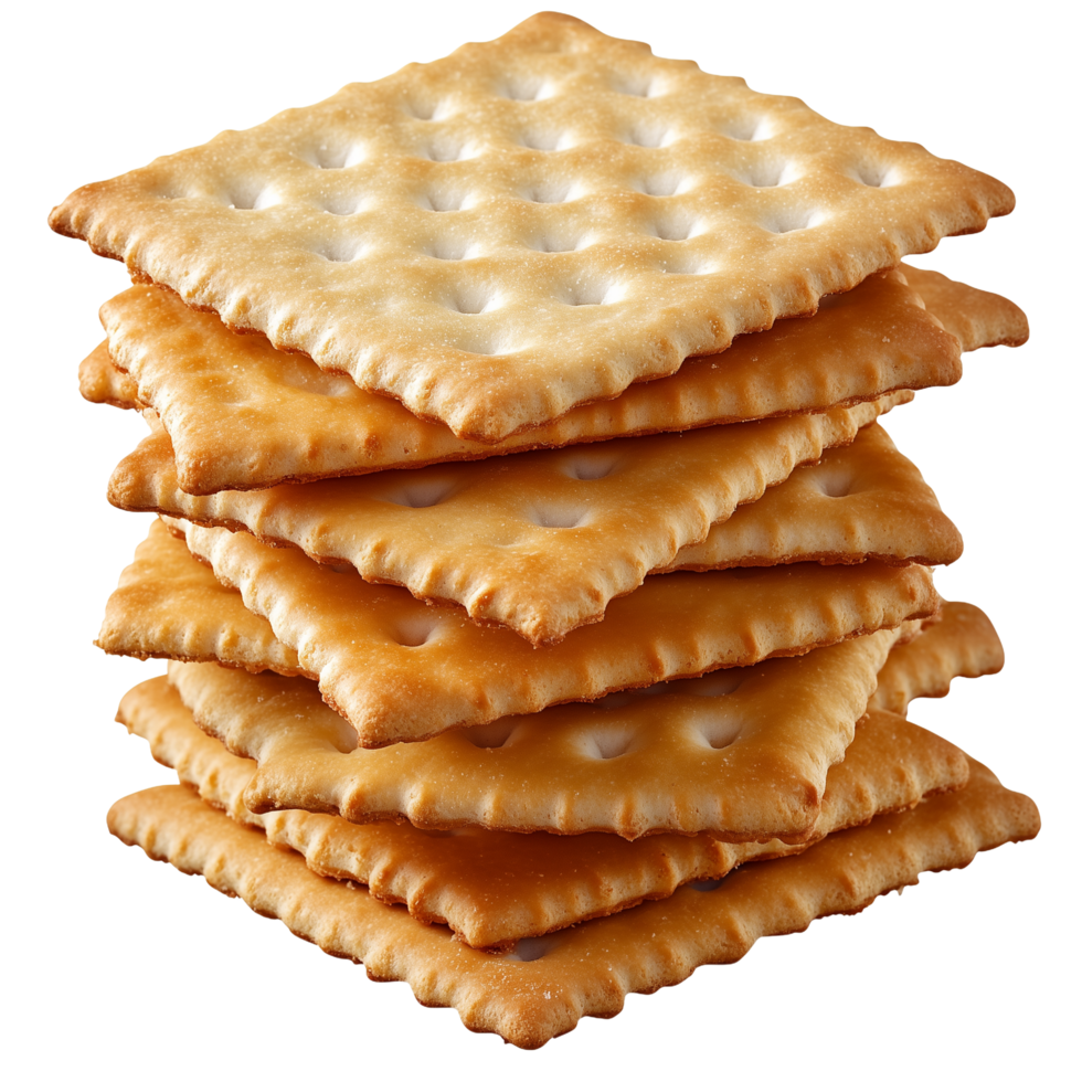 A Stack of Golden Brown Crispy Crackers Ready to Eat png