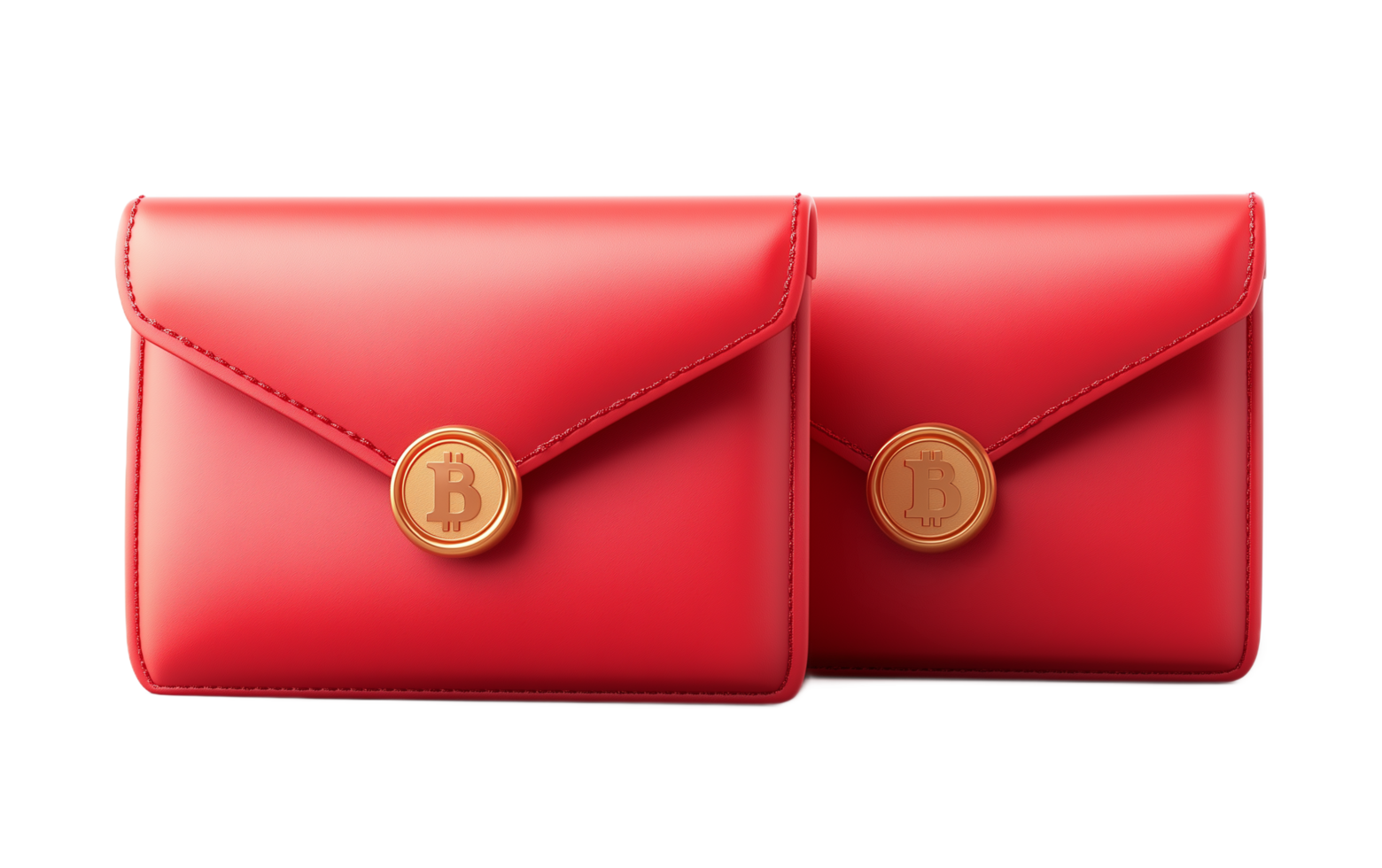 Two Red Bitcoin Wallets. Secure Digital Currency Storage Solution png