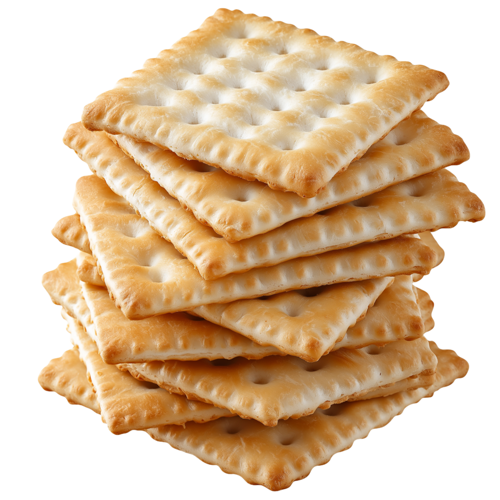 A Delicious Stack of Crispy and Buttery Crackers Ready to be Enjoyed png