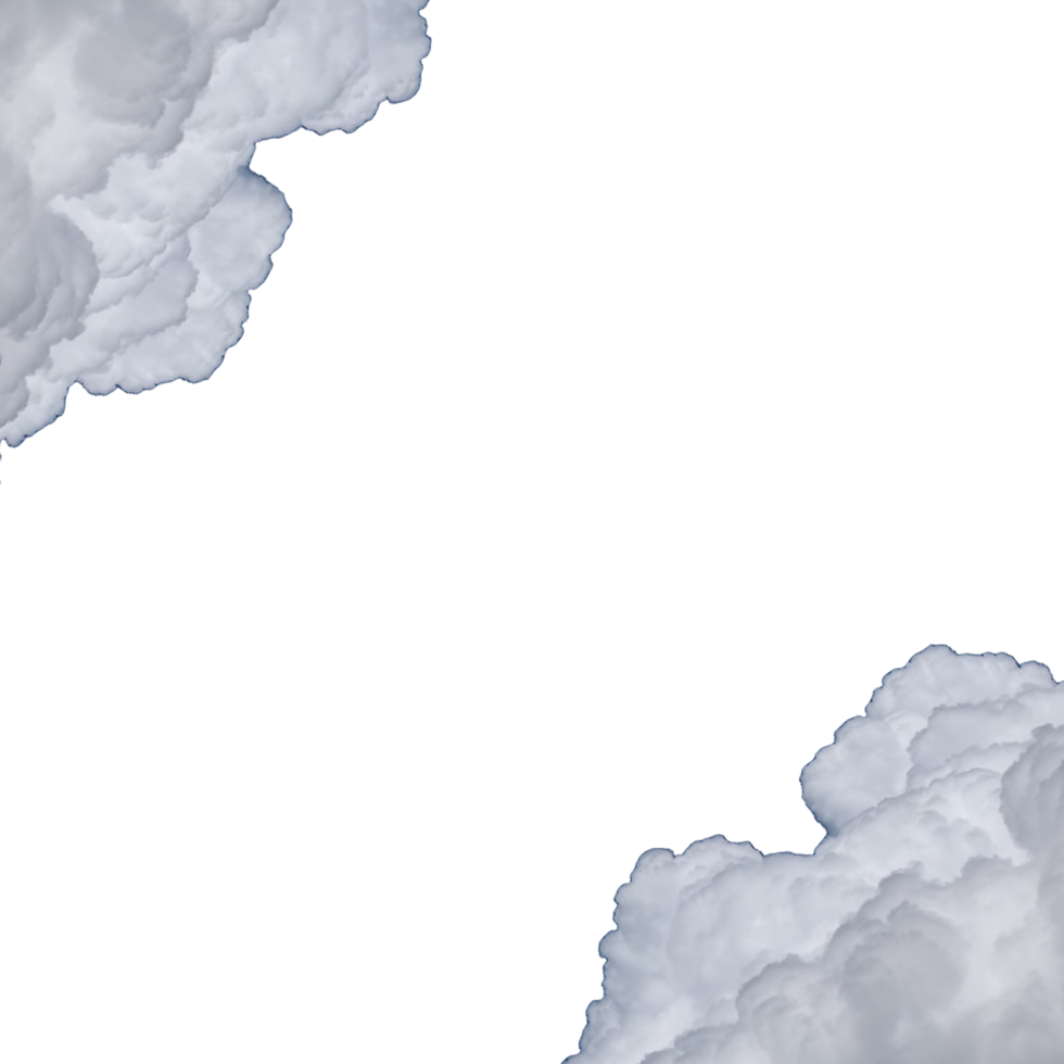 Cloud white with shadow realistic png