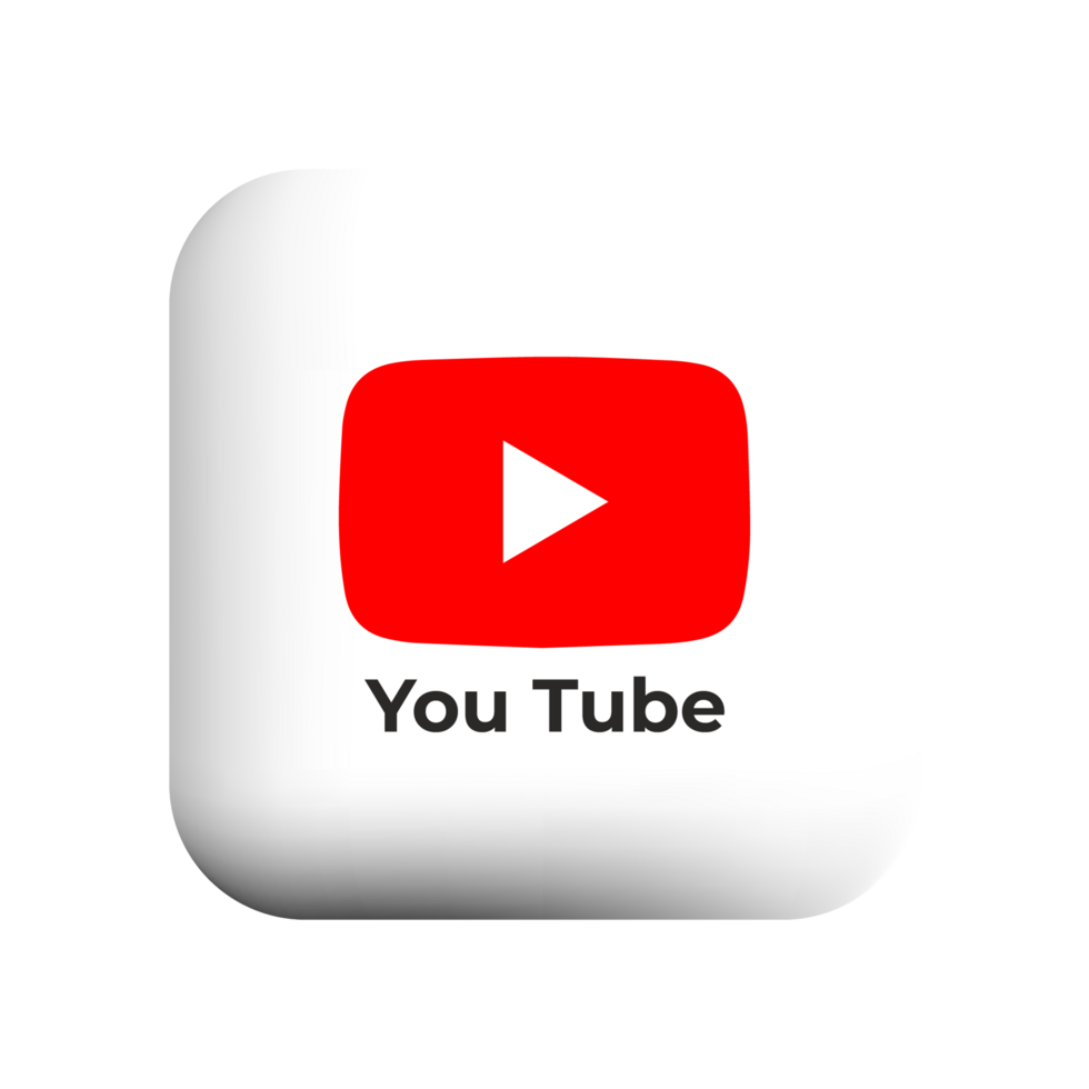 Youtube logo red and white png