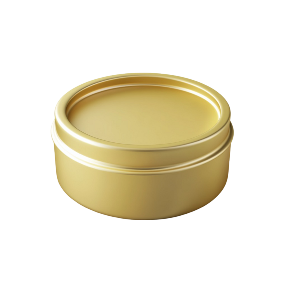 Round Gold Tin Box with Secure Lid png