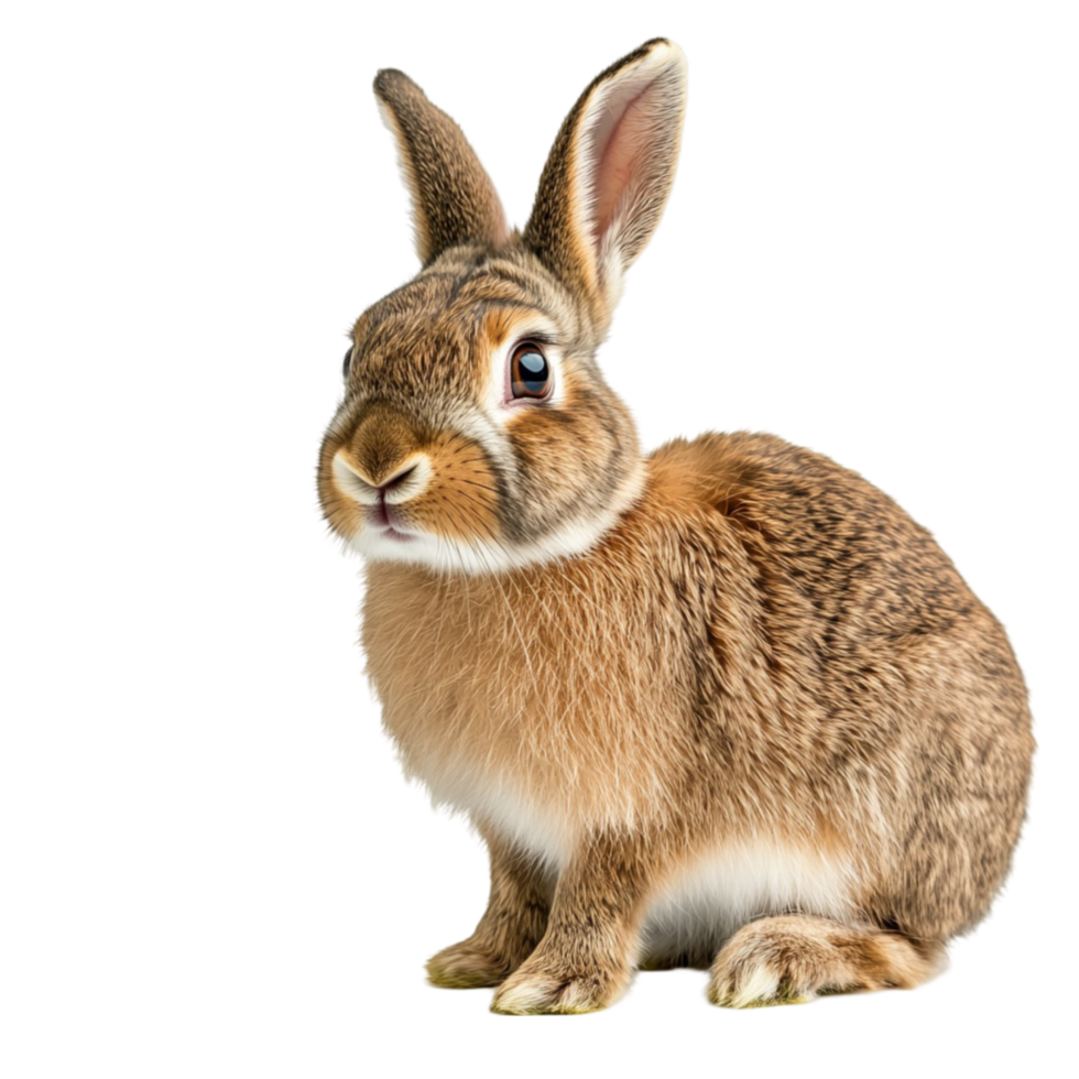 Brown Rabbit Sitting on the Ground png