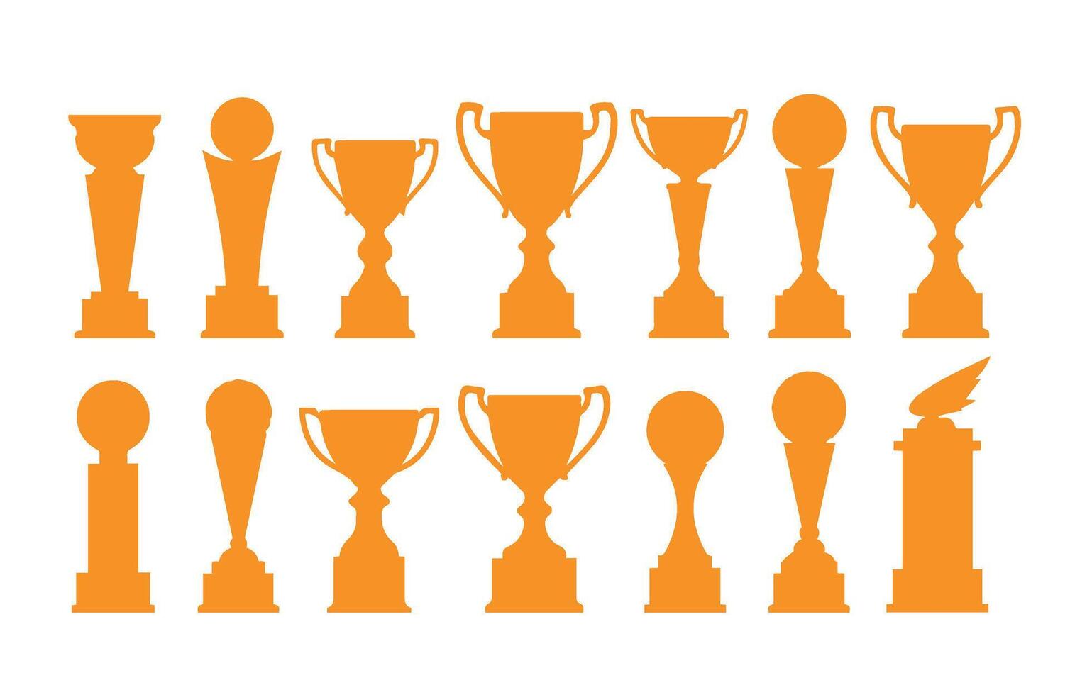 Winning Award Trophy Icon Collection Cup vector