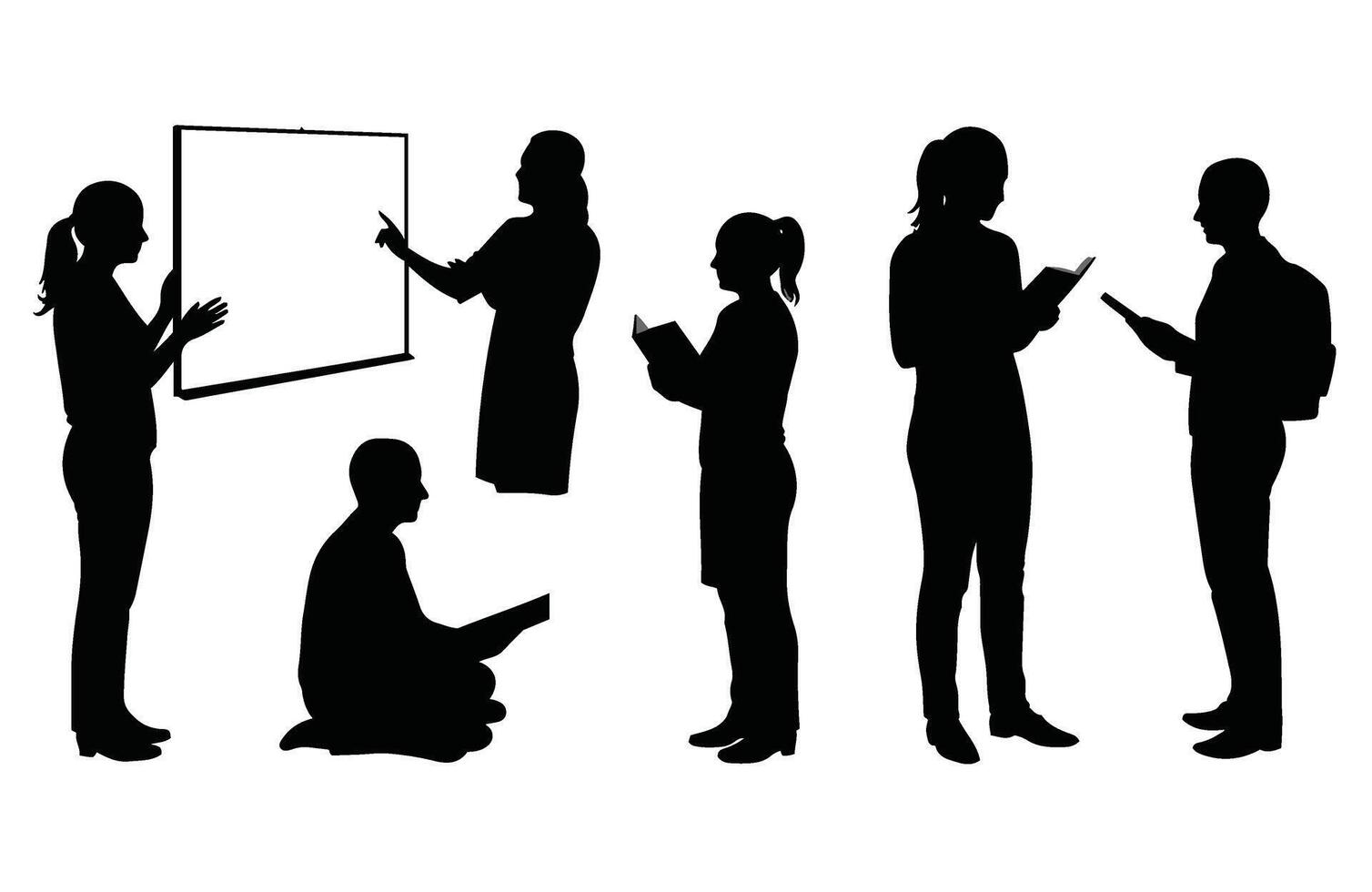 Teamwork and corporate training with business professionals sharing presentations vector
