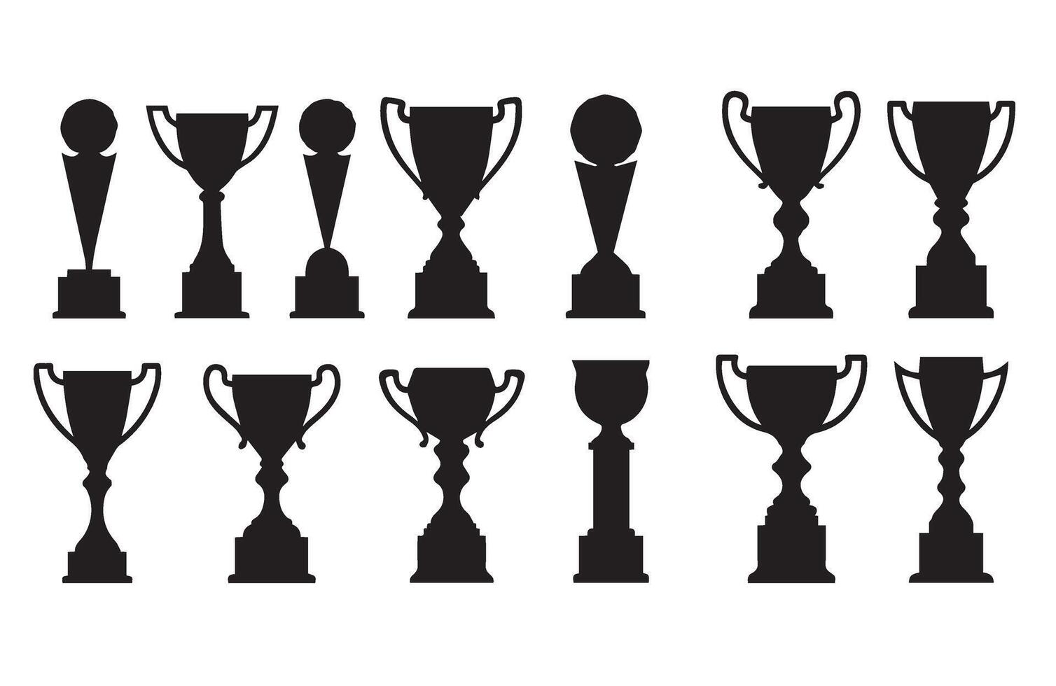 Tournament Trophy Icon Collection Awards Cup vector