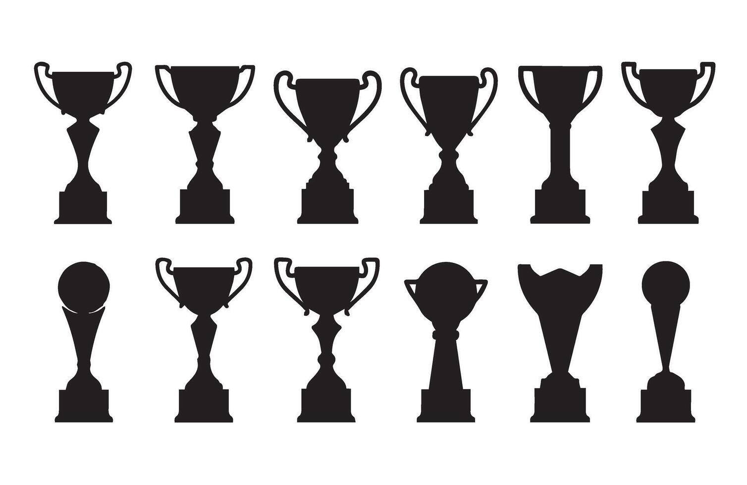 Premium Trophy Icon Collection Awards Cup vector