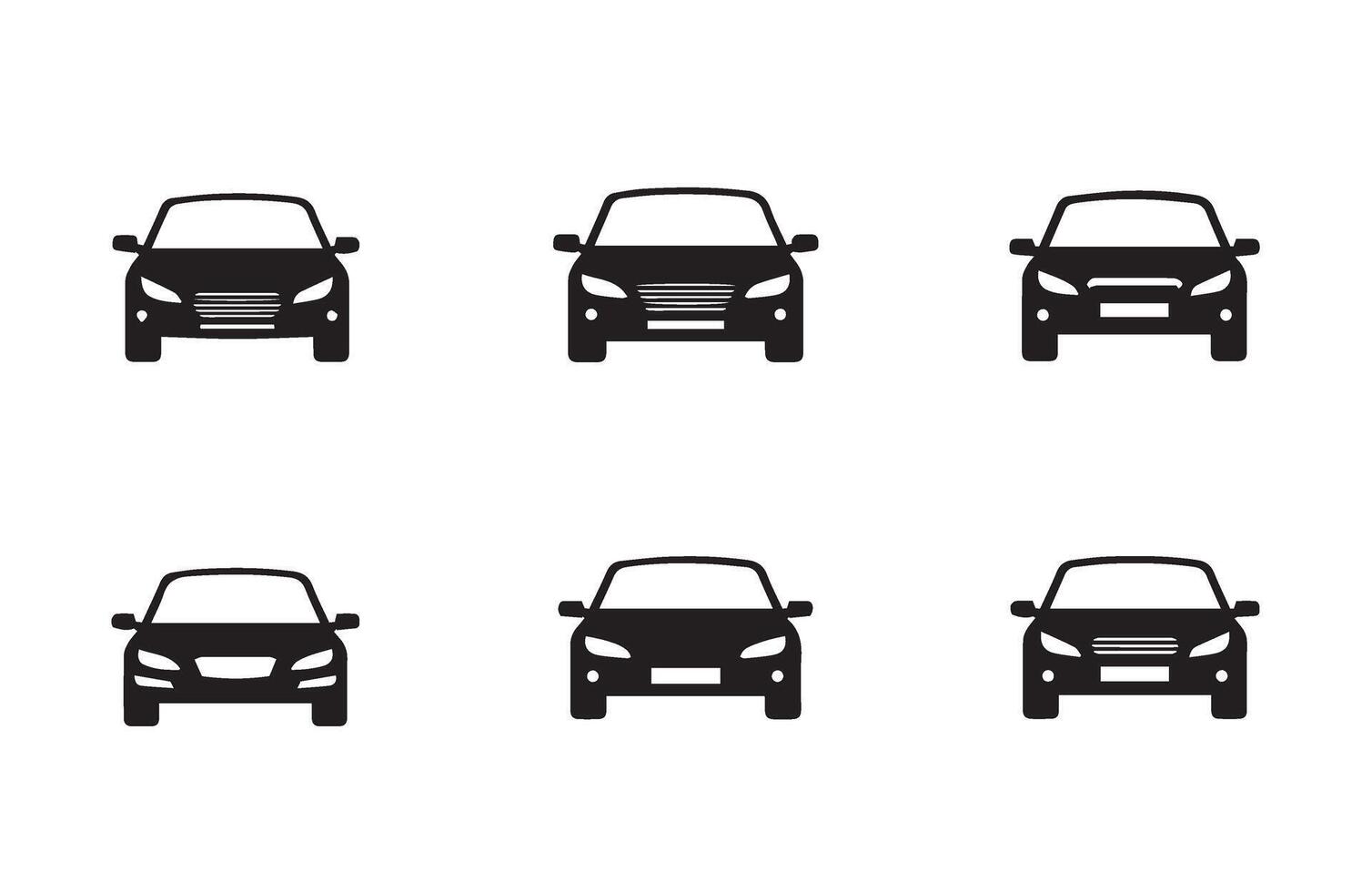 Modern compact car icons set for stylish transportation branding and digital use vector