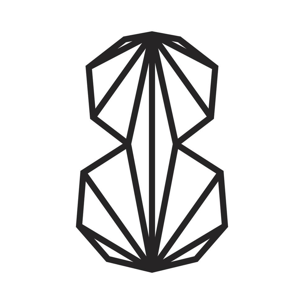 8 March logo concept made from lines. 8 number design for postcard, poster or banner. International Womens Day emblem. vector