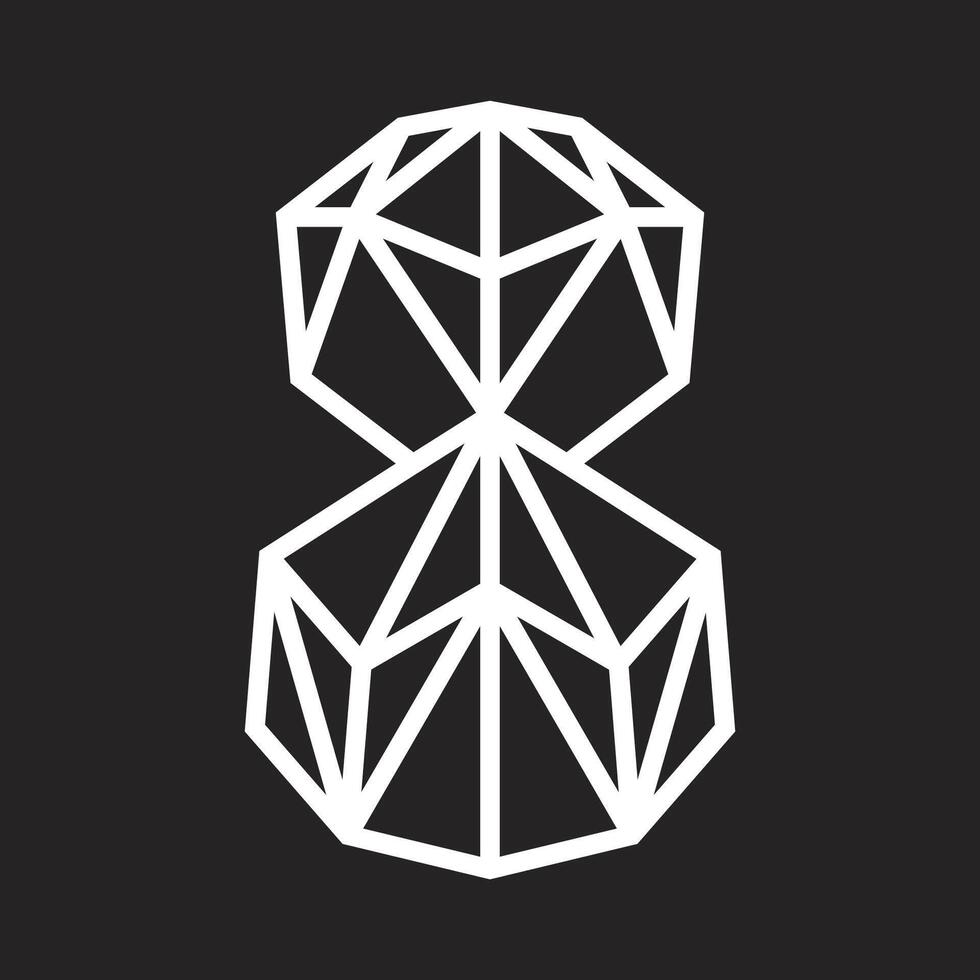 8 March logo concept made from lines. 8 number design for flyer, postcard, poster or banner. International Womens Day logo. vector