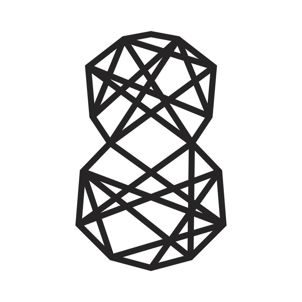 8 March logo concept made from lines. International Womens Day emblem. 8 number design for flyer, postcard, poster or banner. vector