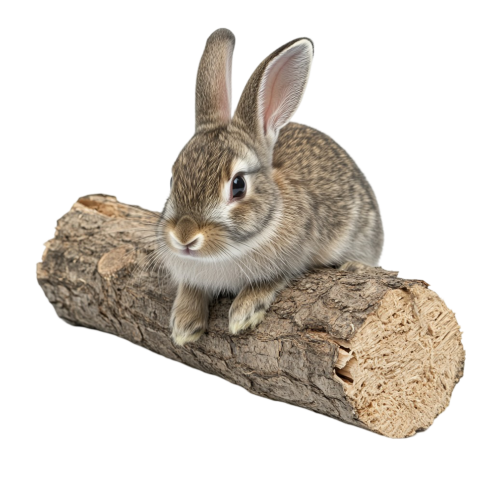 Rabbit Sitting on a Log png